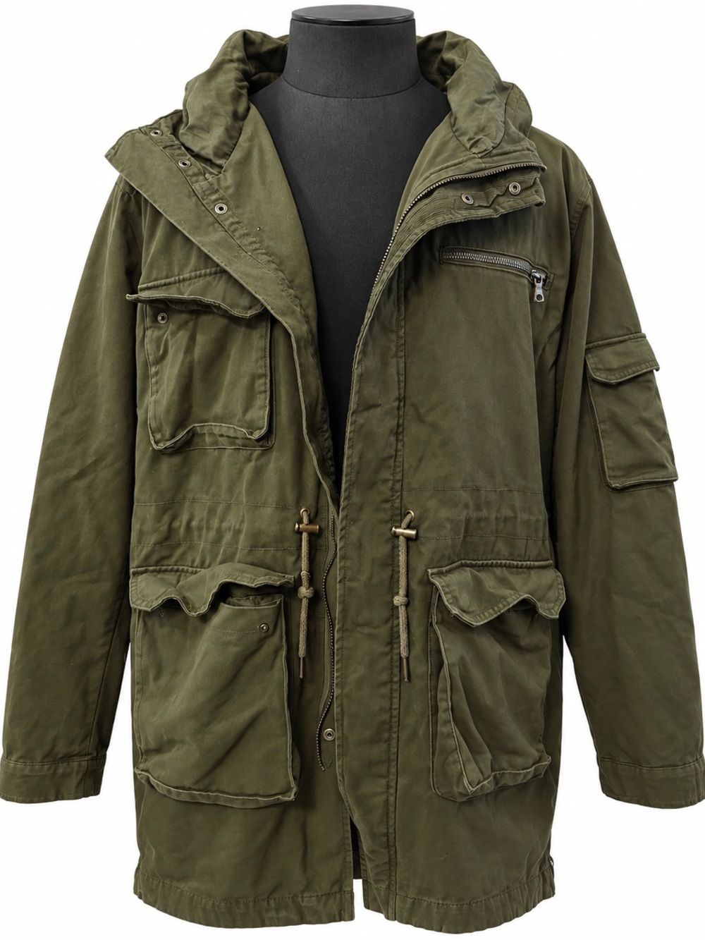H&M Olive Green Military Field Parka Jacket